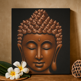 Quadro su tela Buddha finitura sabbia di rame