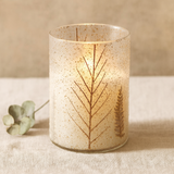 Pino Gold-Speckled Botanical Glass Vase Candle Holder 19x11cm