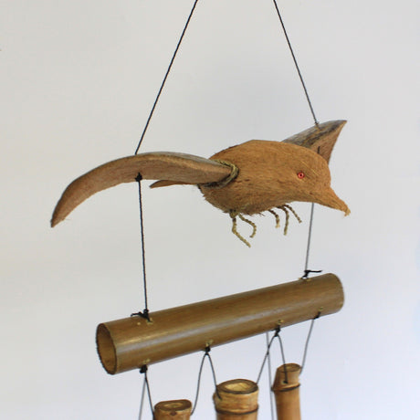 Coconut Wind Chime Blackbird