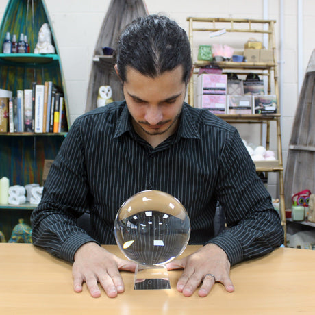 Bola de Cristal com Suporte 150mm Vidro Óptico