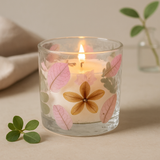 Pressed Flower Glass Tealight Holder Primavera 8x8cm