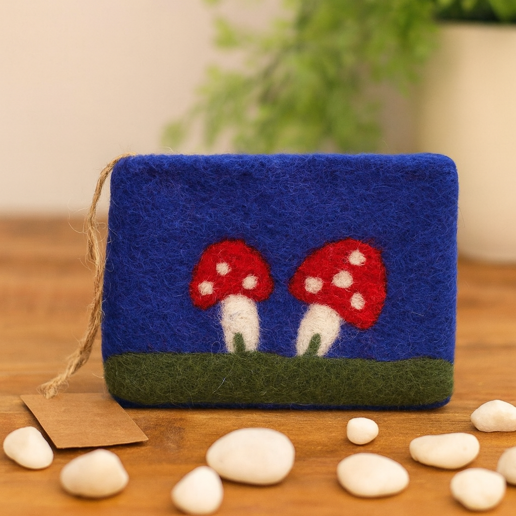 Houbová kapsa na zip, různorodá