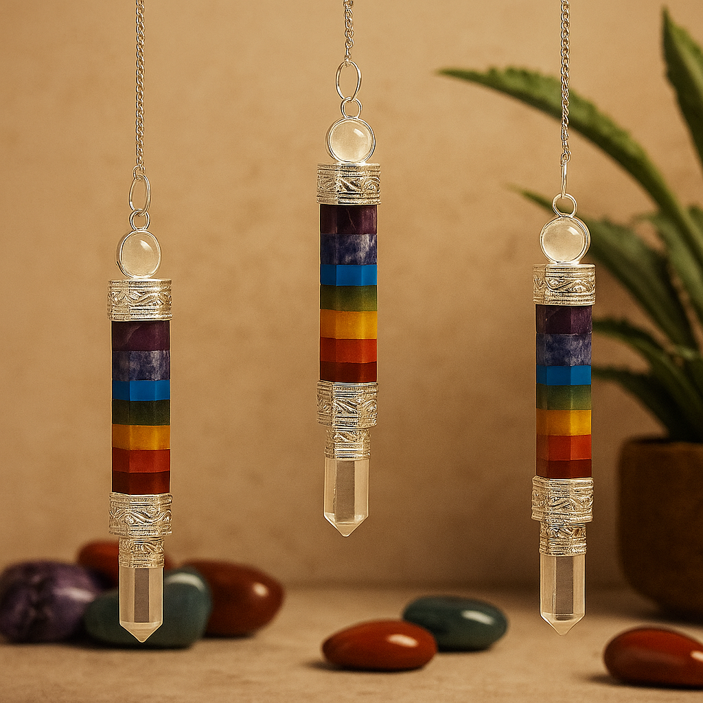7 Chakra Krystal Pendul 3-Dele Led