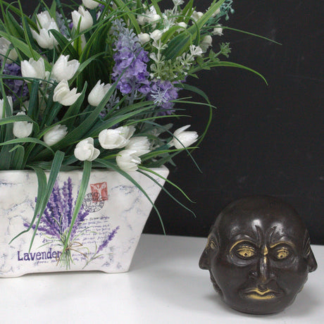 Feng Shui fireansigtet Buddha messing statue 10 cm