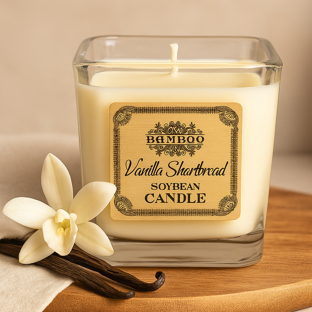 Sójová vosková sviečka v skle - Vanilkový sušienka