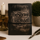 Pocket Leather Notebook, Deckled Edge, Tie Closure, 5x3.5