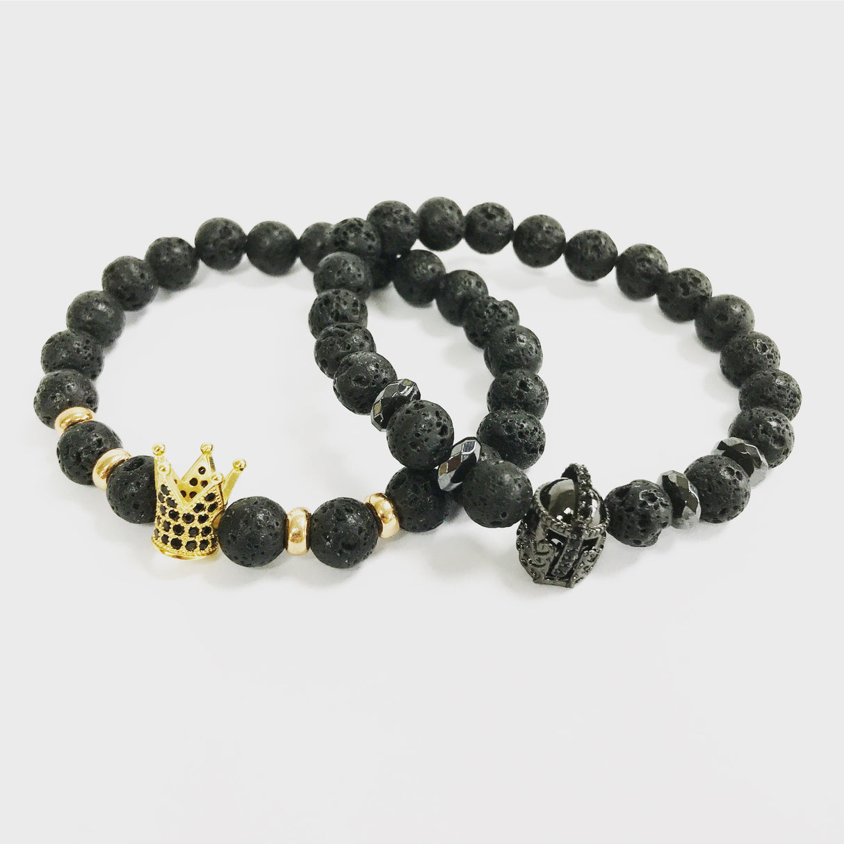 Black Agate Beaded Stretch Bracelet