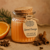 Sójové sviečky v skle s korenenou pomarančovou vôňou, balenie 2 kusy