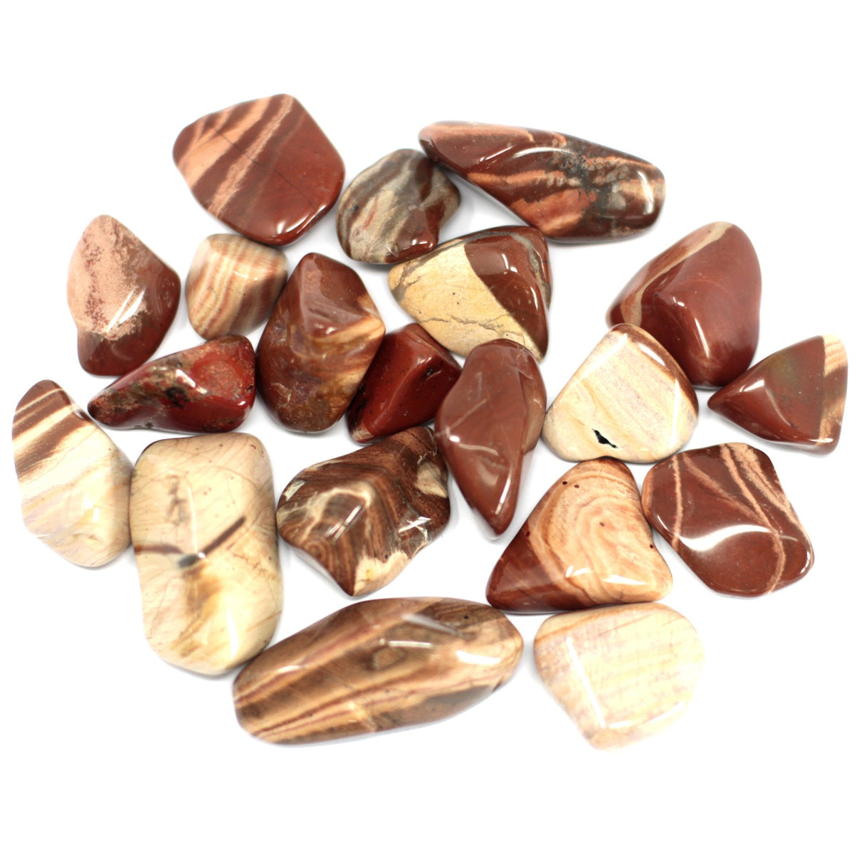 Flower Jasper Polerade Stenar 20-pack