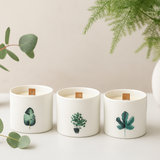 Vad jázmin illatú gyertya szója viasszal és fa kanóccal