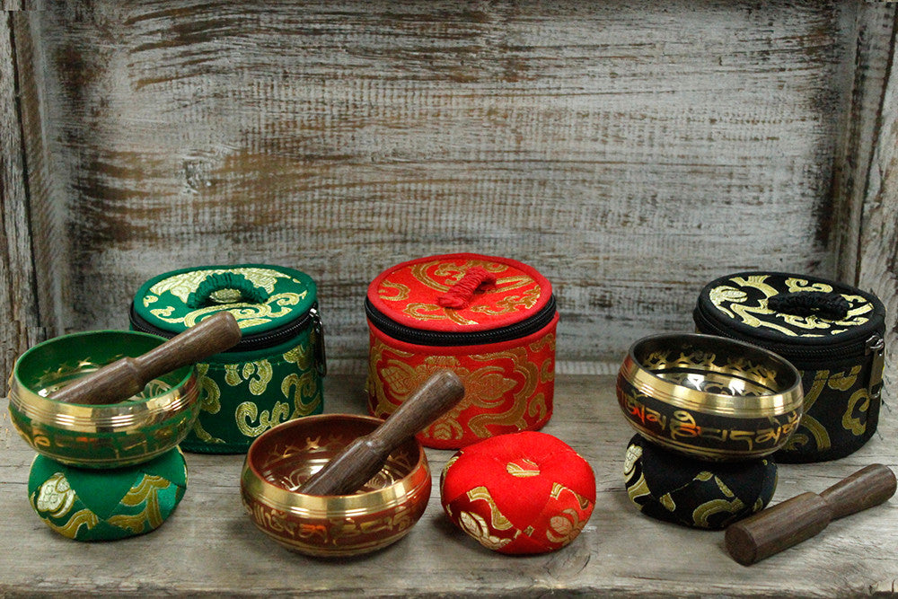Set regalo campane tibetane, rosso