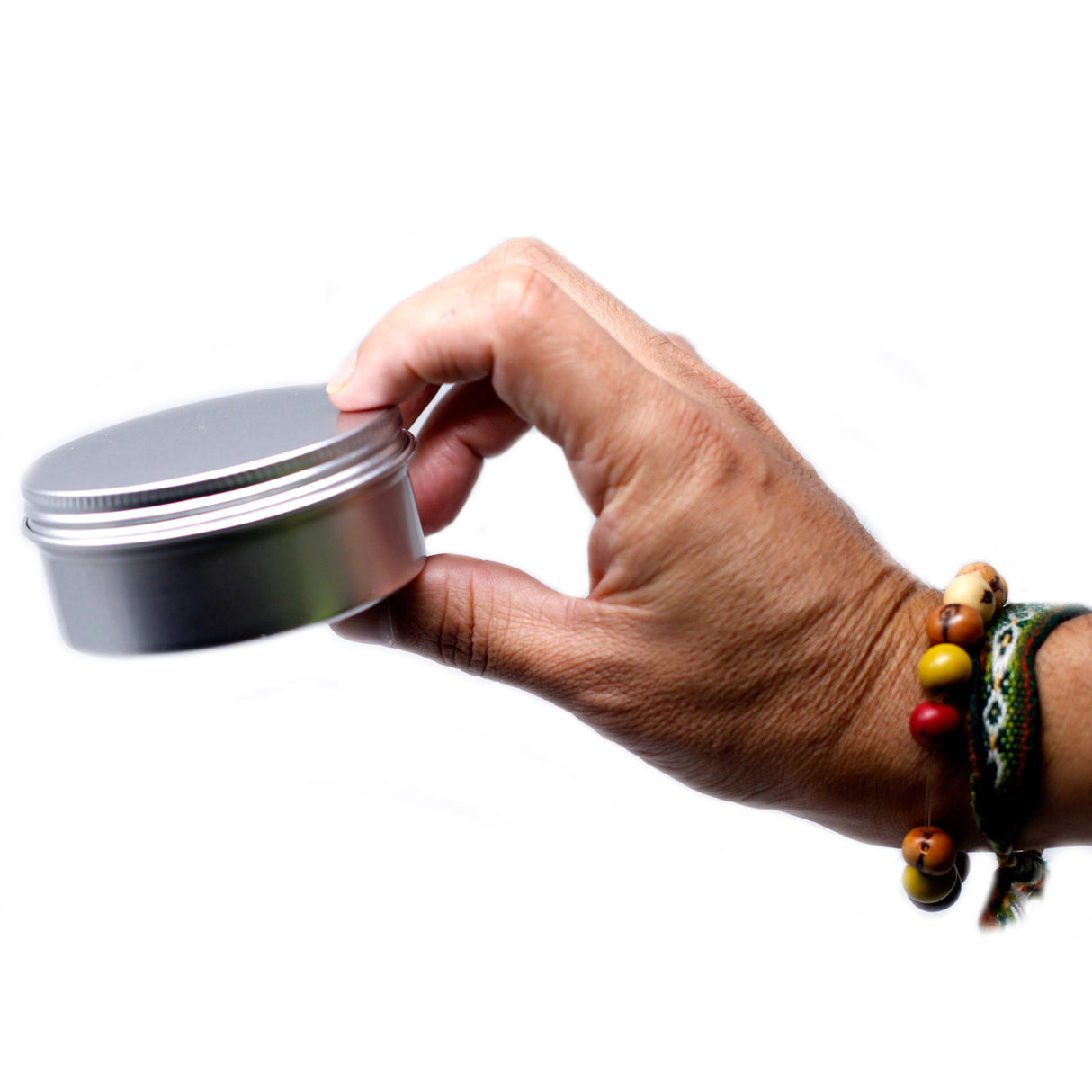 Okrągłe pudełko aluminiowe z zakrętką - 70 × 35 mm