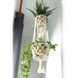 Macramé Planteophæng Til To Potteplanter