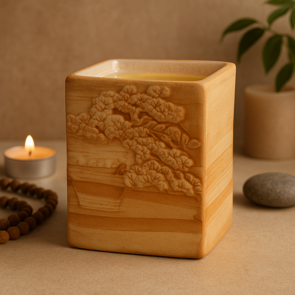 Ručně malovaný aromalampa na vosk Bonsai Sand