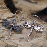 Libelle Oorbellen Set 925 Zilver 18k Goud