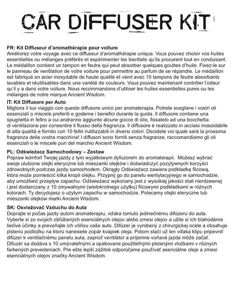 Autós légfrissítő párologtató, autókerék 10 betéttel