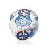 Scented Soy Tin Candle, Russian Dolls Dolly Blue