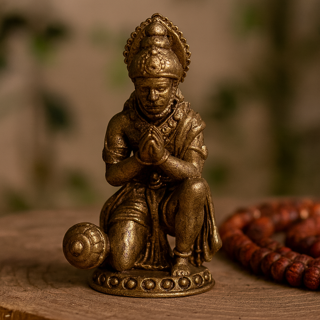 Miniature Brass Hanuman Statue, 36mm 30g