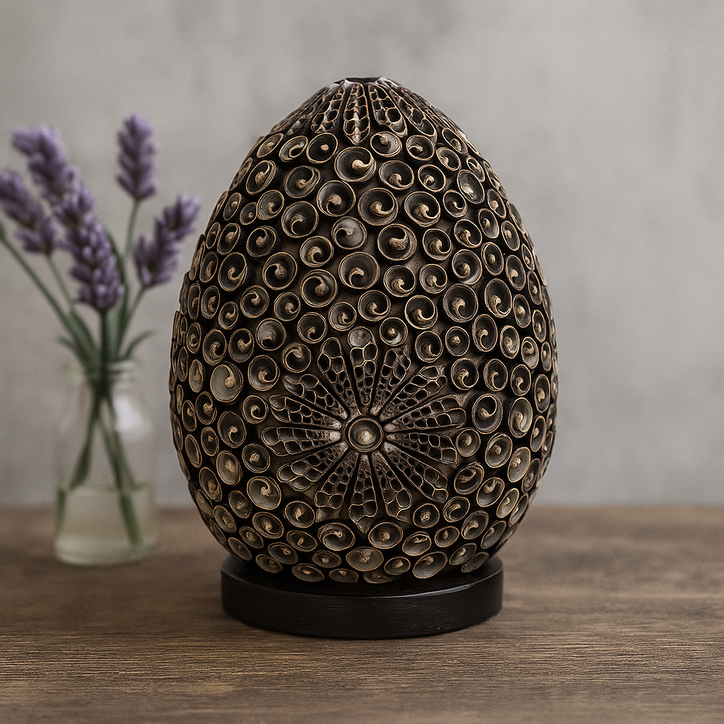 Seashell Lamp - Oval Chocolate Twist 20cm