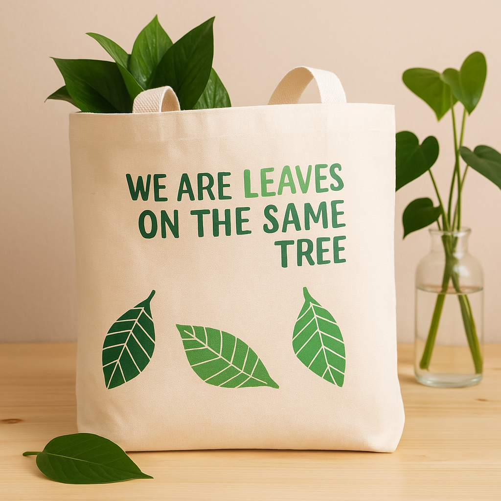 Geantă de bumbac We Are Leaves Natural