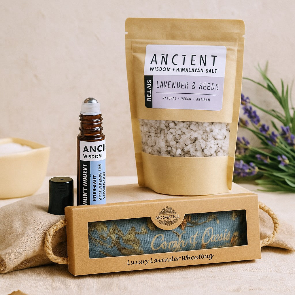 Sales de baño (3 piezas) Aceite esencial Bolsa de trigo