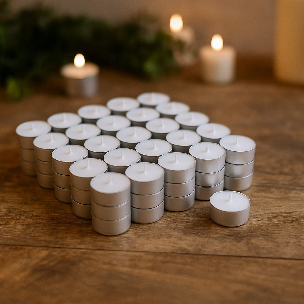 Theelichtkaarsen ongeparfumeerd 100 stuks, 4 uur
