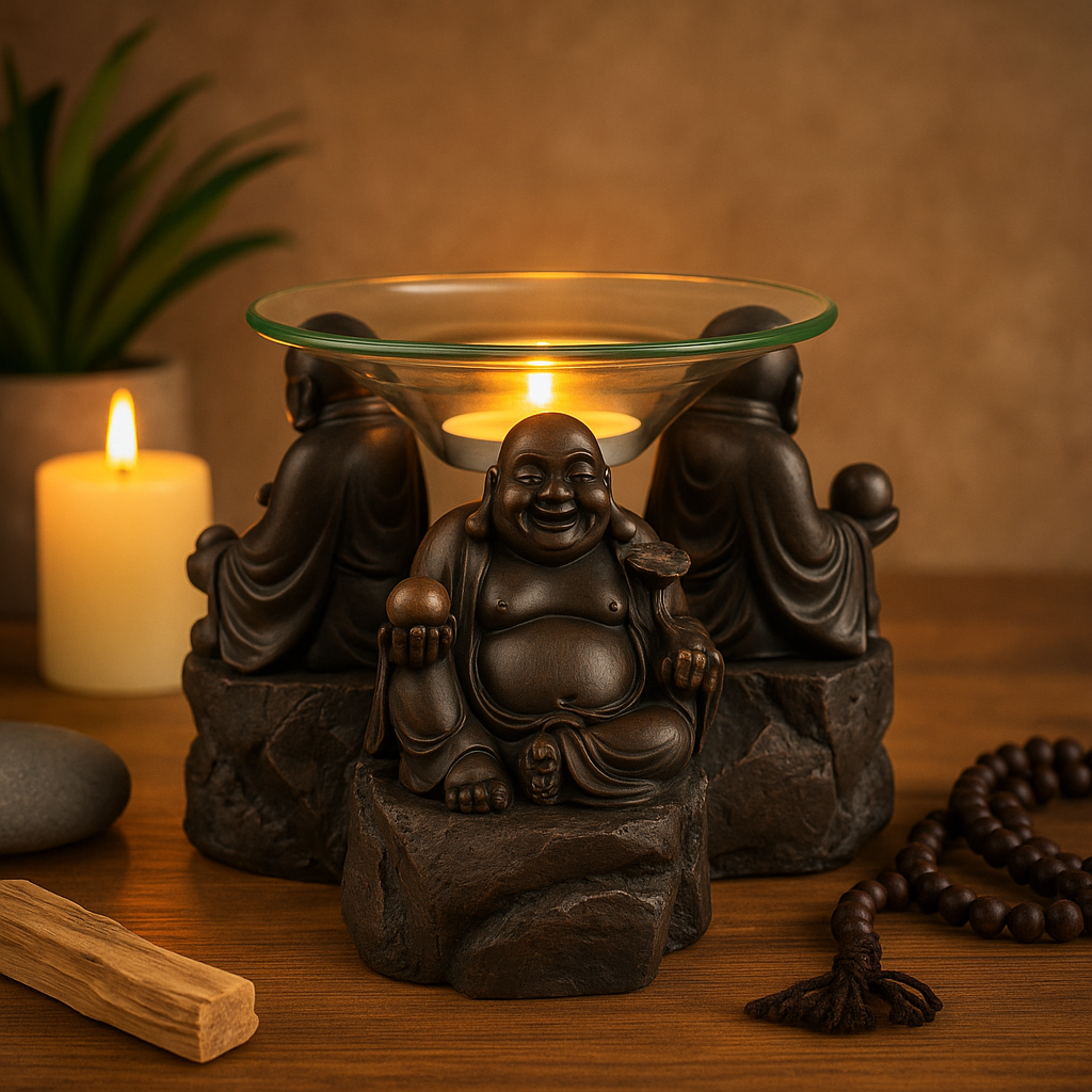 Vaxsmältningsolja Brännare Kinesisk Buddha Träeffekt