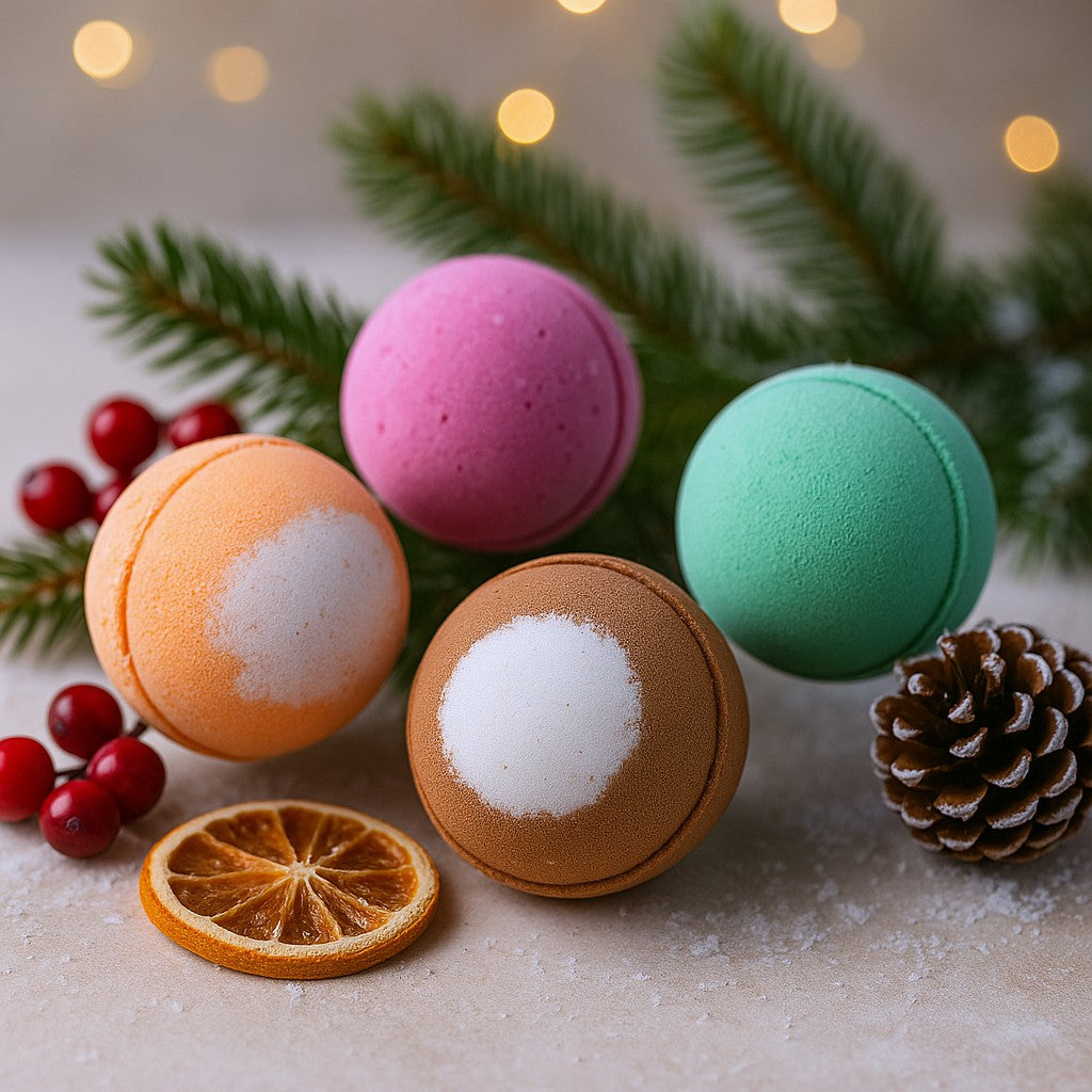 Bath Bomb Gift Set 4 Pack Christmas Scents