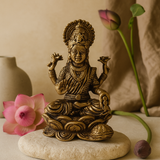 Handcrafted Brass Goddess Lakshmi Statue Mini 37mm