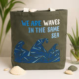 Katoenen draagtas, grijs We Are Waves