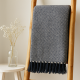 Coperta Throw Navy Zigzag 125x150cm