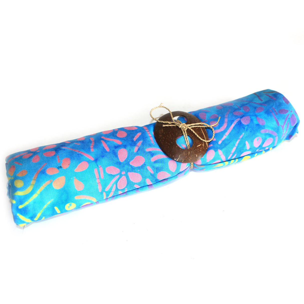 Blocktryckt sarong, Aqua Pretty Petals