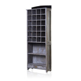 Opbergkast met display grijs gewassen verweerd hout