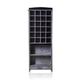 Opbergkast met display grijs gewassen verweerd hout