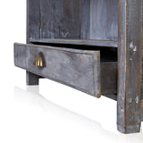 Opbergkast met display grijs gewassen verweerd hout