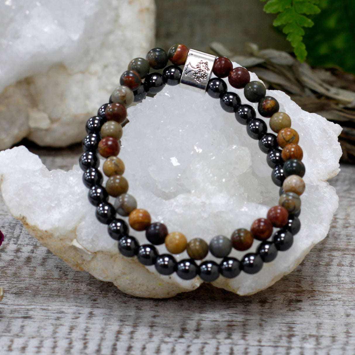 Magnetic Bracelet Picasso Jasper Gemstone