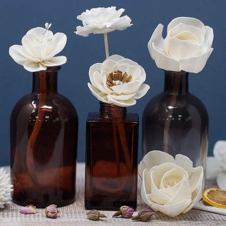 Diffuseur en bois Sola Fleurs Lotus sur corde Lot de 12