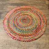 Jute Recycled Cotton Round Rug 120cm