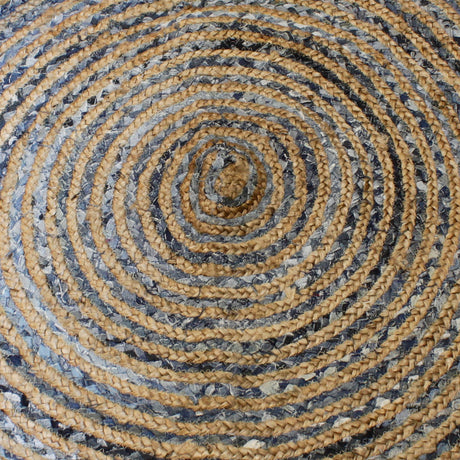 Okrągły dywan z juty i recyklingowanego denimu 150 cm
