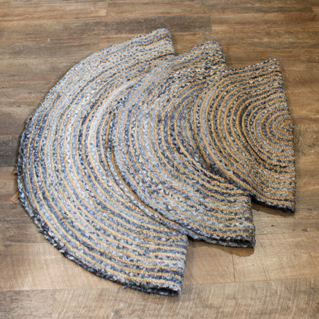 Okrągły dywan z juty i recyklingowanego denimu 150 cm