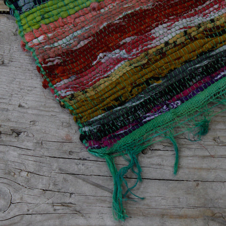 Rag Rug Recycled Green 151 x 90 Cm