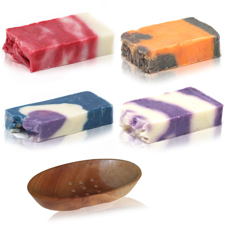 Olive Oil Soap Set (4 soaps + dish)