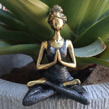 Figurine Femme de Yoga Bronze et Noir 24cm