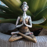 Figurine Femme Yoga – Argent et Or 24 cm