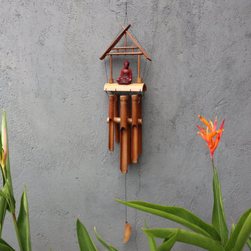 Bamboo Wind Chime Buddha Brown 6 Tubes