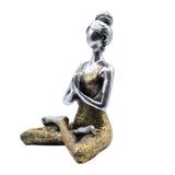 Figurine Femme Yoga – Argent et Or 24 cm