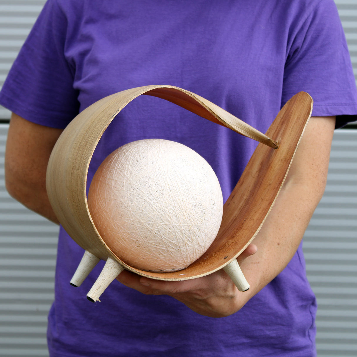 Lâmpada de folha de coco com abat-jour de algodão