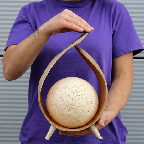 Lâmpada de folha de coco com abat-jour de algodão