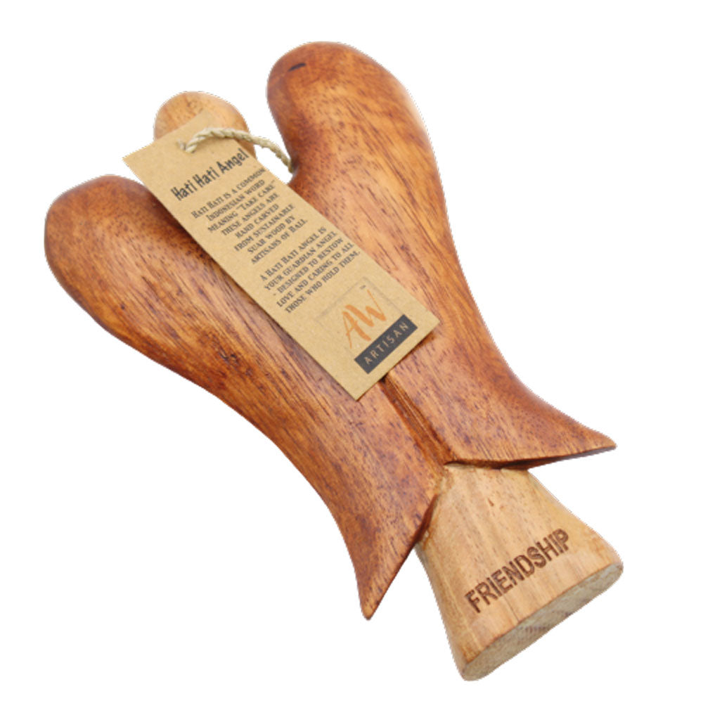 Wooden Angel Figurine Friendship