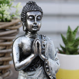 Buddha gyertyatartó gyanta, fehér közepes